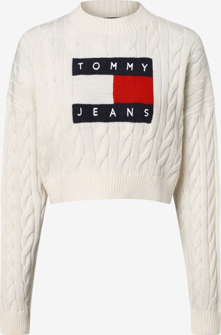 Tommy Jeans Svetr – bílá: přední strana