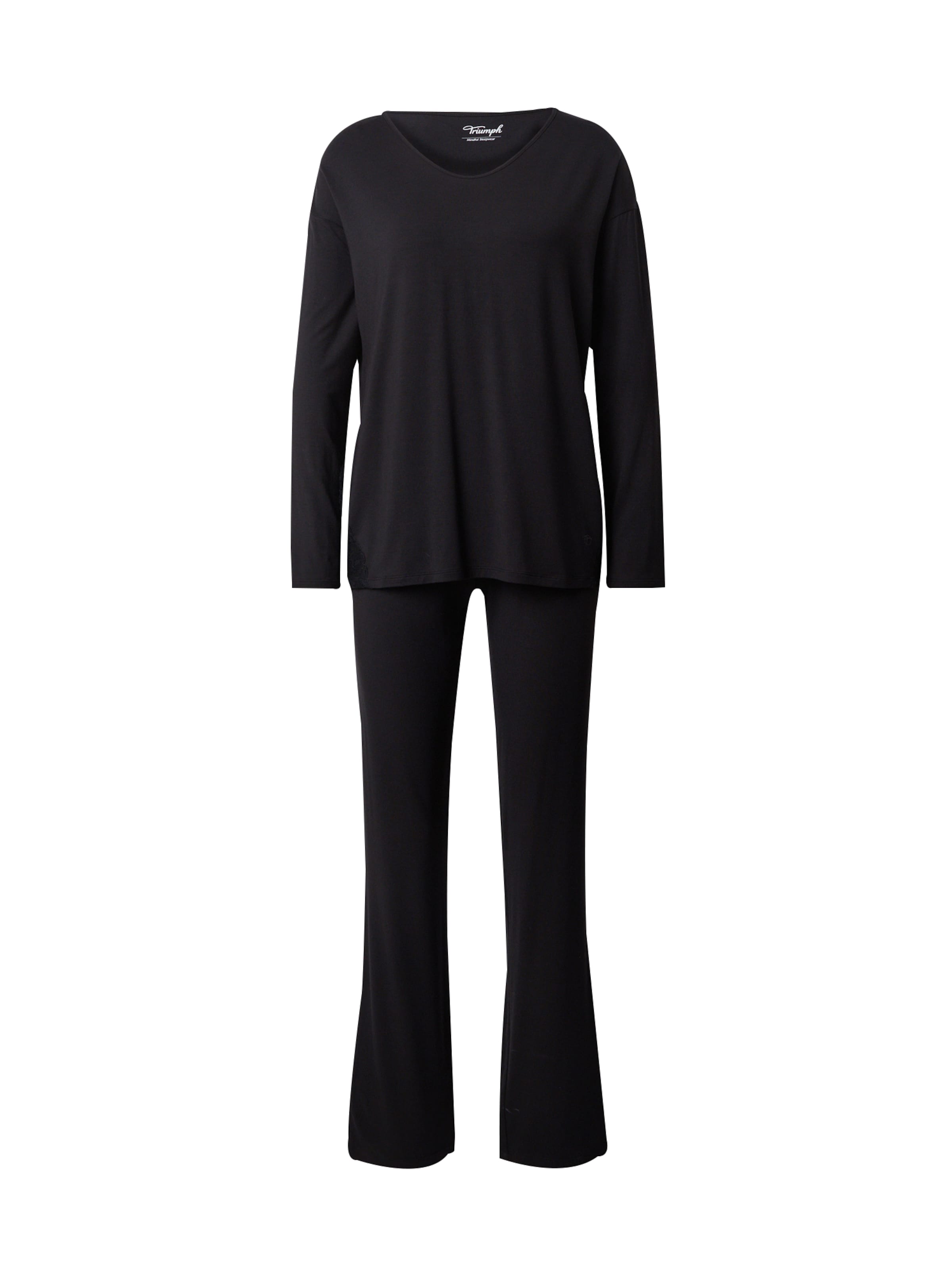 TRIUMPH Πιτζάμα 'Timeless Sensuality' σε μαύρο: μπροστά