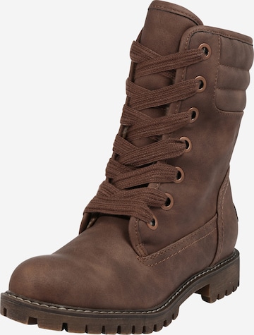 ROXY Lace-Up Ankle Boots 'Aldean' in Brown: front