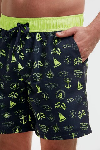 CAMP DAVID Badehose mit All Over Print in Blau