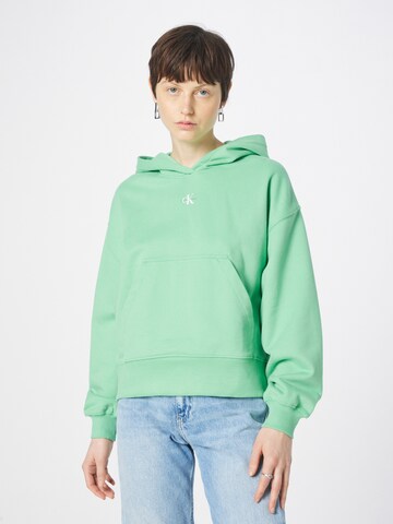 Sweat-shirt Calvin Klein Jeans en vert : devant