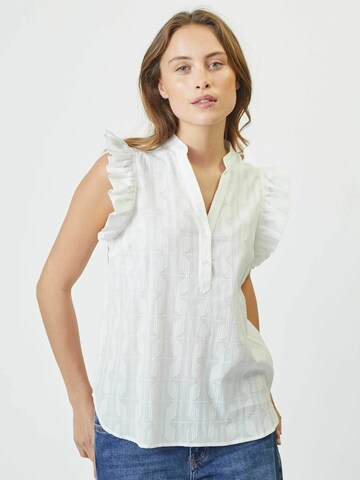 Chemisier 'Emma' co'couture en blanc : devant