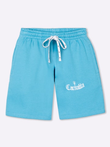 Carnalita - Loosefit Pantalón 'Pantalón corto de chándal con logo bordado' en azul: frente