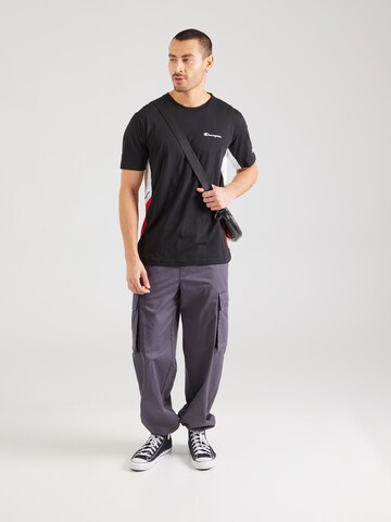 juoda Champion Authentic Athletic Apparel Marškinėliai