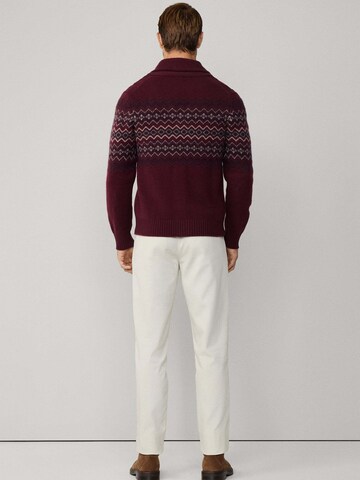 Hackett London Gebreid vest 'Fairisle' in Rood