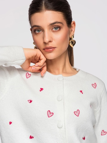 Ombre Knit Cardigan in White
