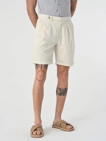 Antioch Regular Pleat-front trousers in Beige