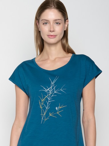 GREENBOMB Shirt 'Nature Bird Reed ' in Blauw