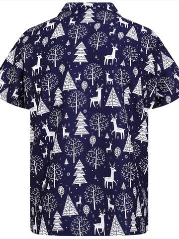 Regular fit Camicia 'Christmas Reindeer' di King Kameha in blu
