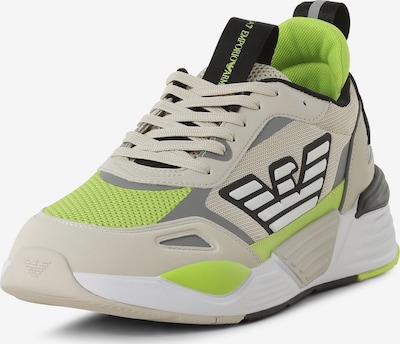 EA7 Emporio Armani Sneakers in Ecru / Light green / Black / White, Item view