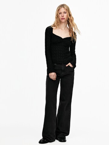 Pull&Bear Tričko - Čierna