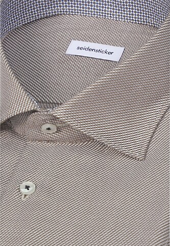SEIDENSTICKER Slim fit Zakelijk overhemd in Bruin