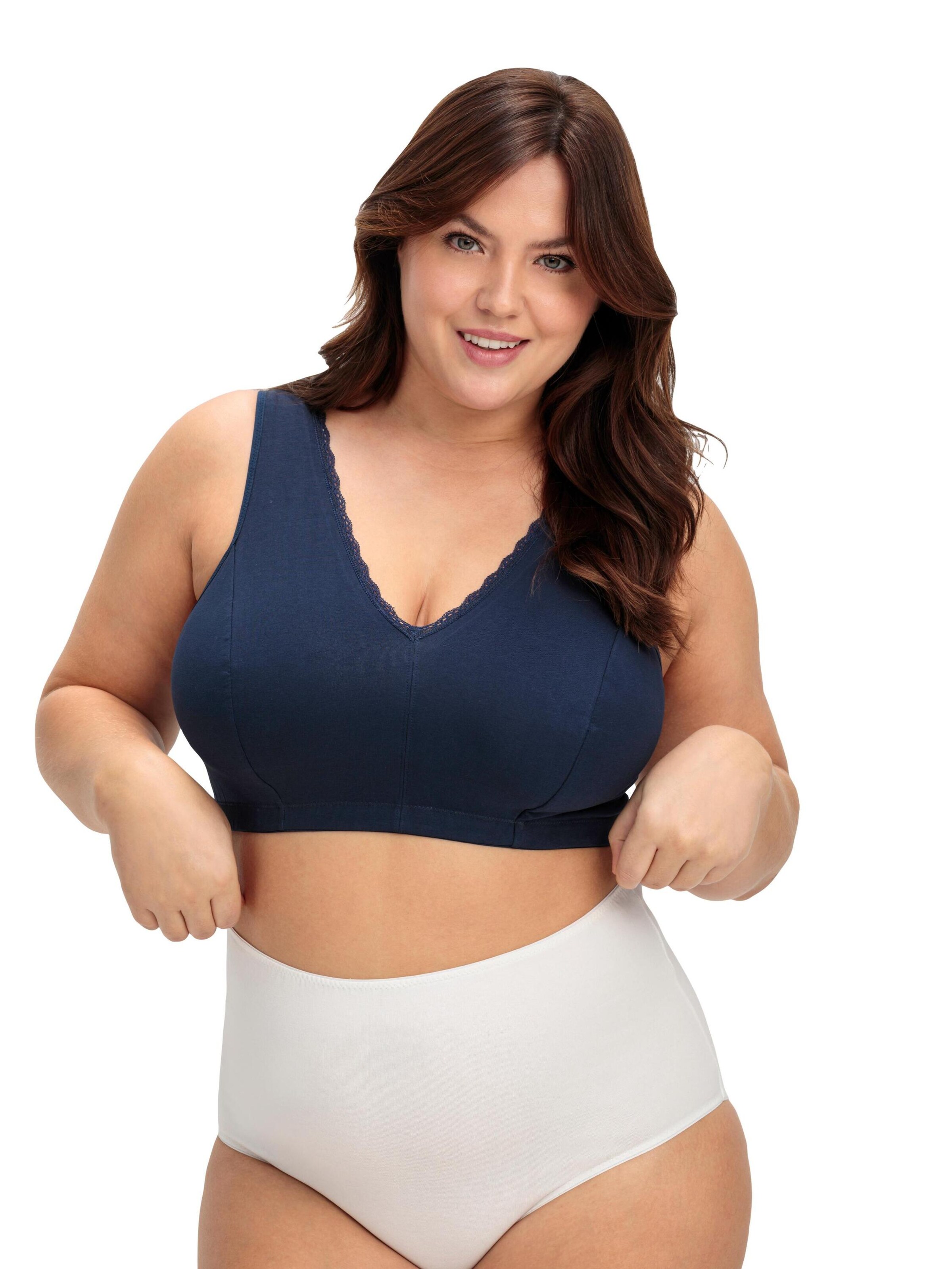 Bustier Soutien gorge SHEEGO en Marine Blanc ABOUT YOU