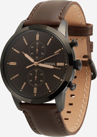 FOSSIL Analog klokke i brun: forside