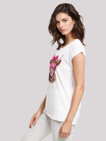 F4NT4STIC T-Shirt 'Highland Cow Valentinstag Sonnenbrille' in Weiß