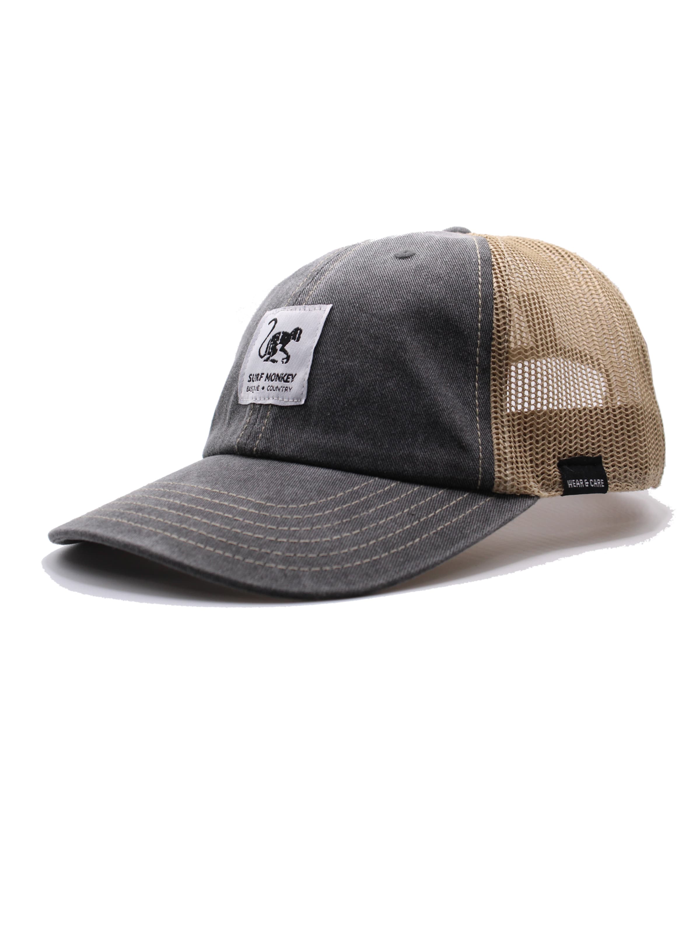 Surf Monkey - Gorra deportiva 'Trucker Kappe Lona Organico' en negro: frente