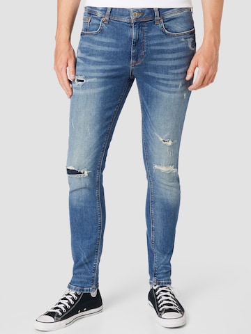 Skinny Jean River Island en bleu : devant