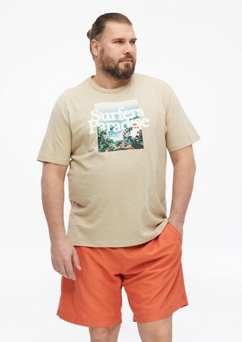 s.Oliver Men Big Sizes Board Shorts in Orange: front