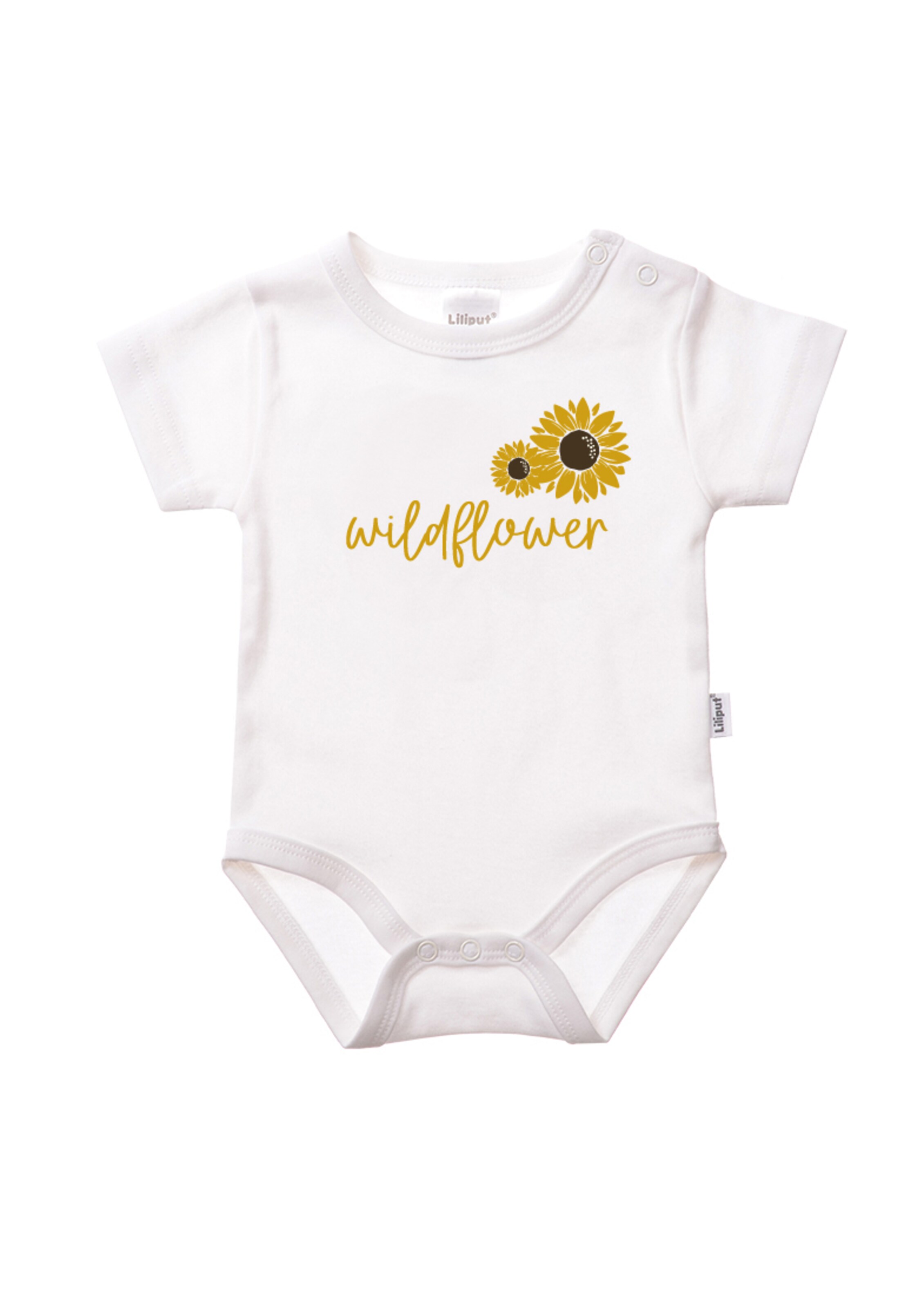 LILIPUT Kurzarmbody 'Wildflower' in Weiß: Vorderseite