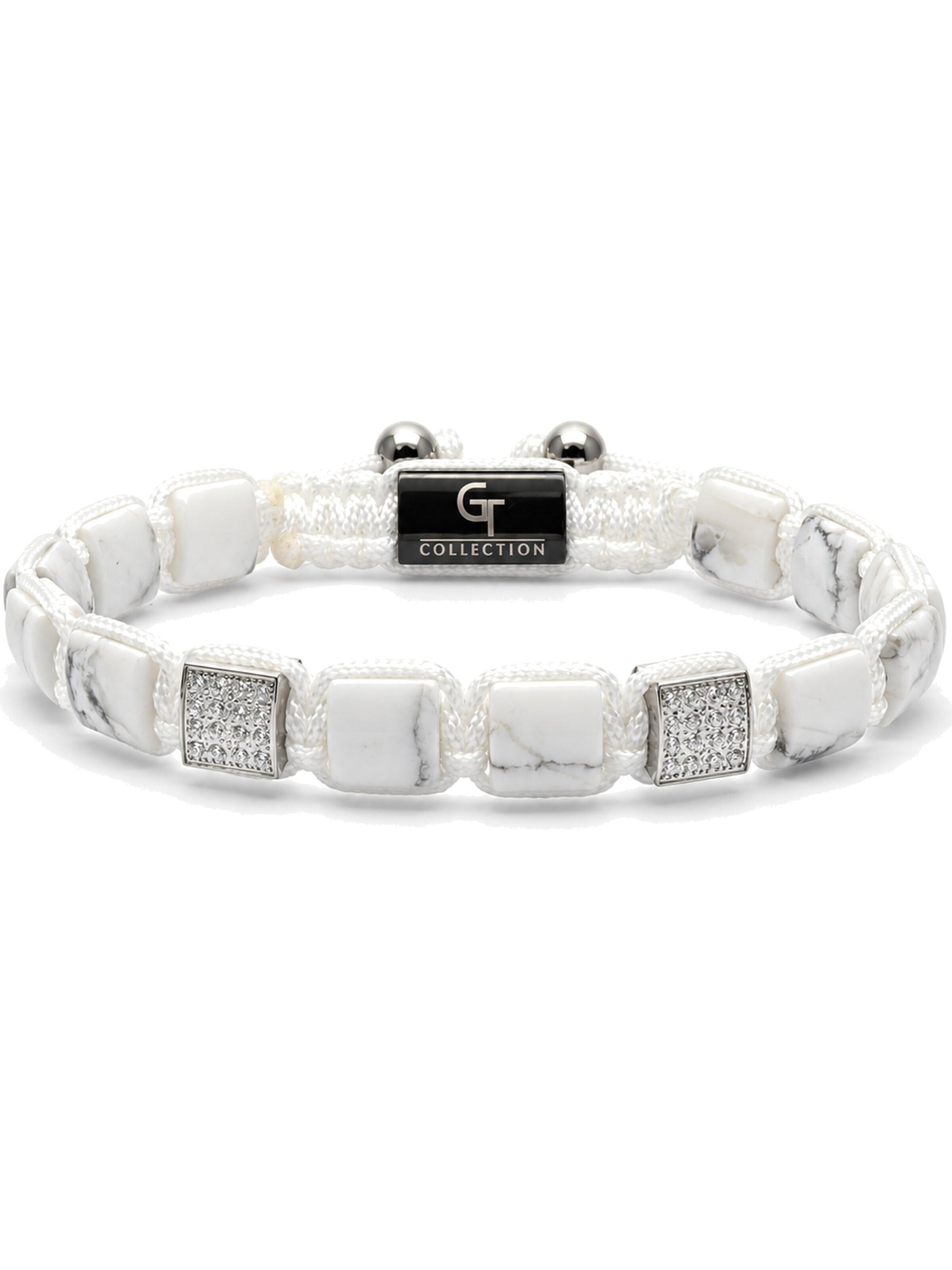 GT Collection Bransoletka 'Flat-Bead' w kolorze biały: przód