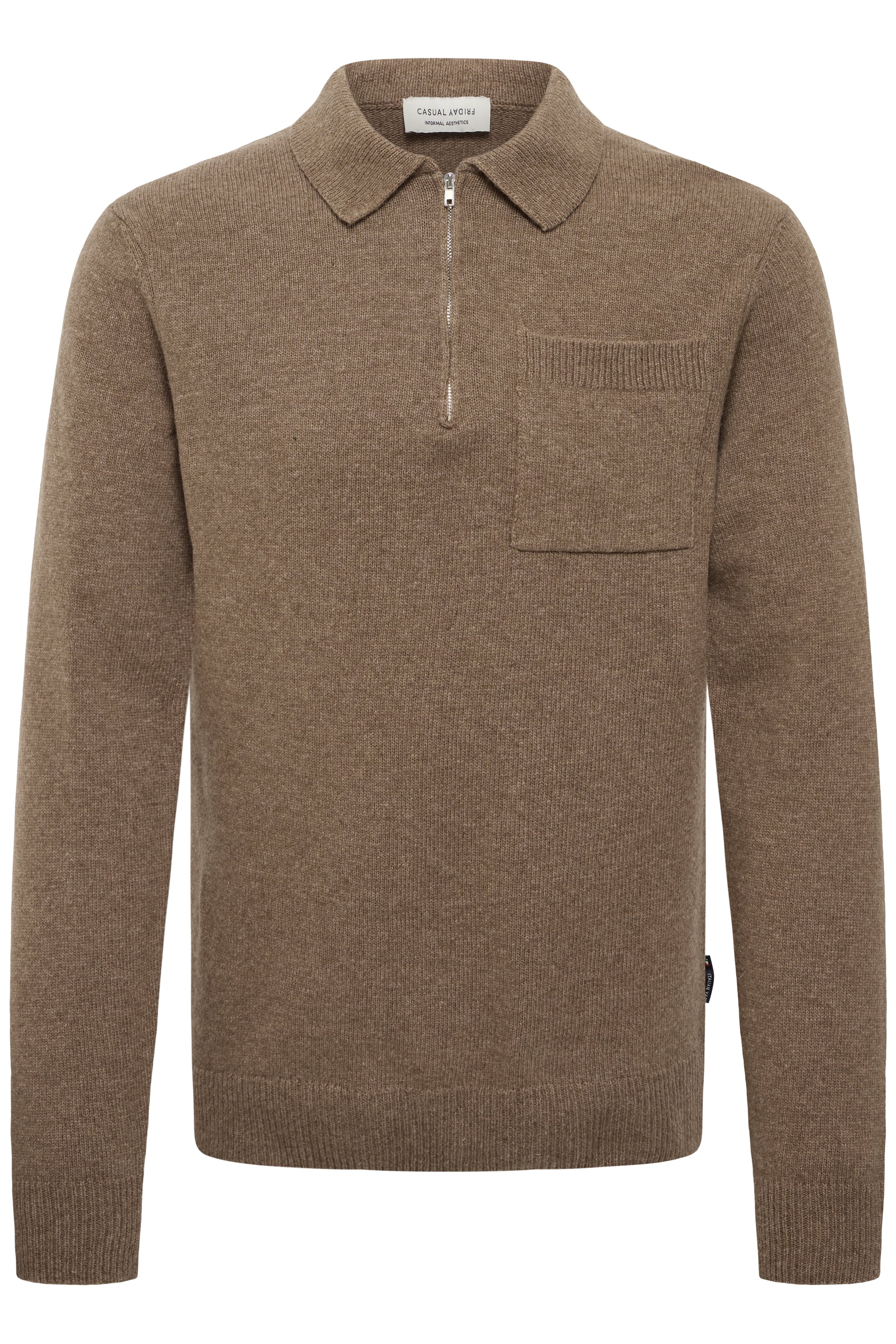 Casual Friday Pulover 'CFFELIPO' | rjava barva: sprednja stran