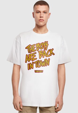 Merchcode Shirt 'Thin Lizzy - The Boys Stacked' in White: front