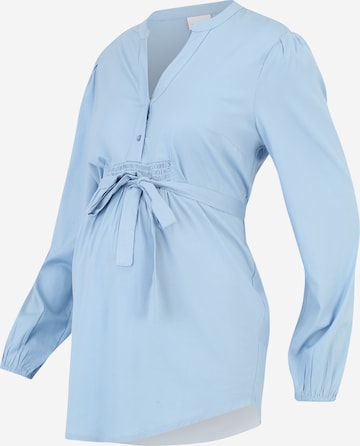 Chemisier 'MLELVA LIA' MAMALICIOUS en bleu : devant