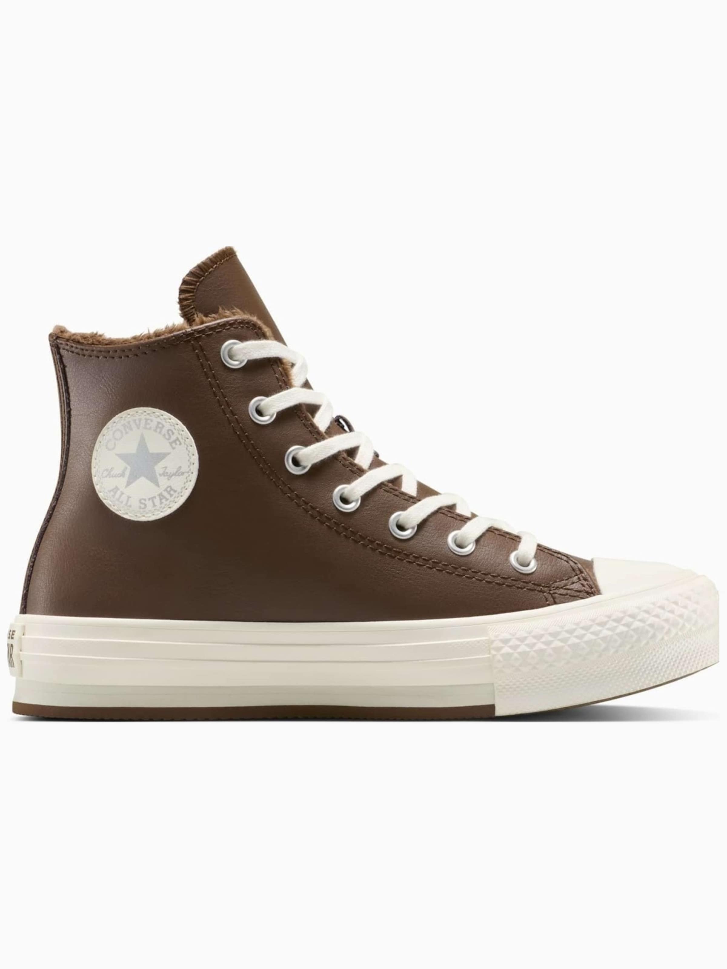 Sneaker alta 'Converse Chuck Taylor All Star Lift Leather Platform' di CONVERSE in marrone