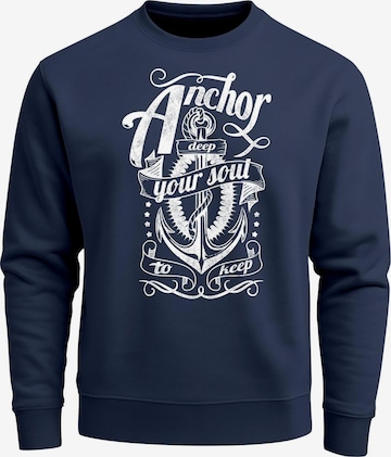 Neverless Sweatshirt 'Anker Soul' in Blau: Vorderseite