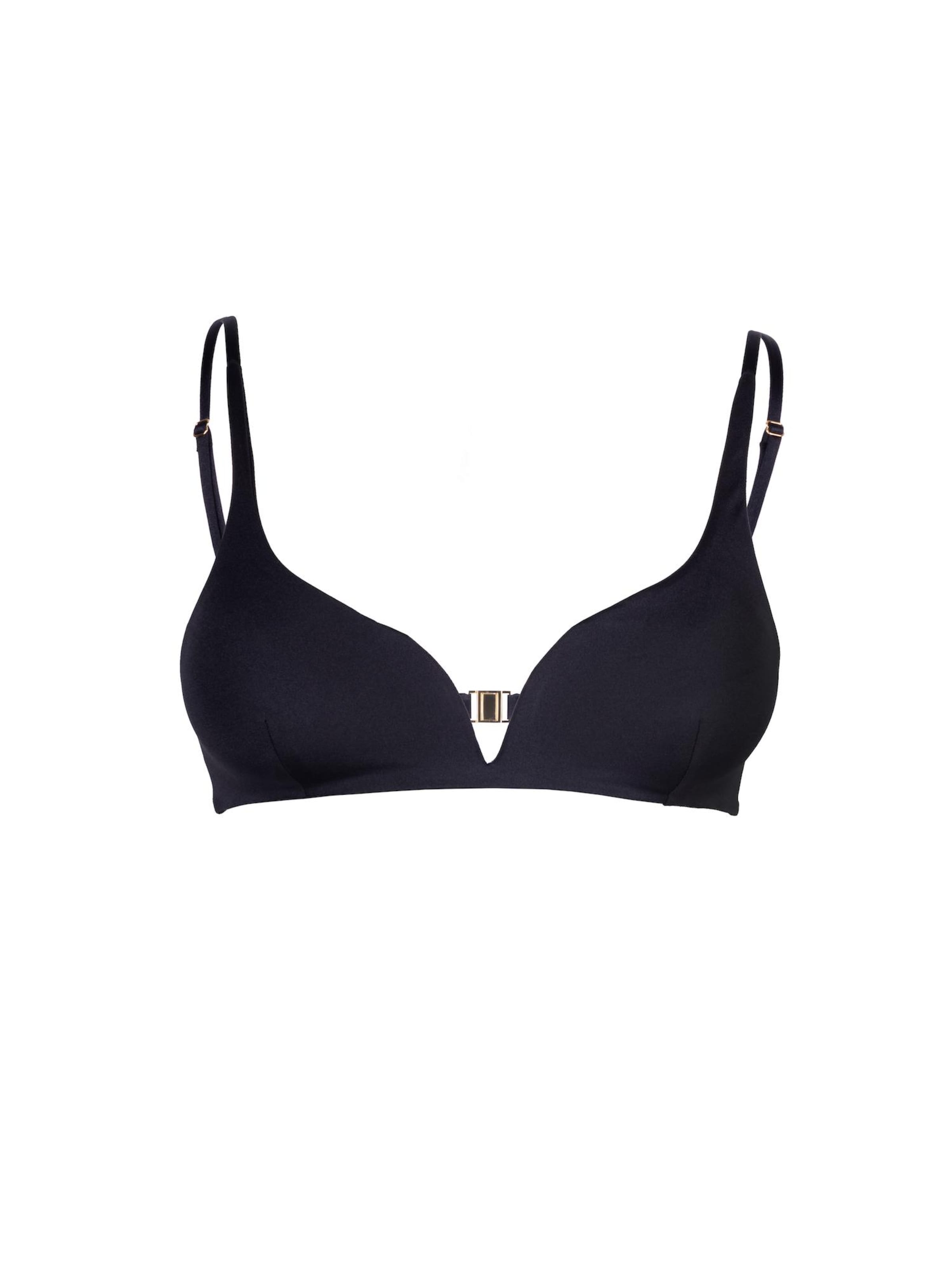 MAREZZA Bikini Top 'Ligeia V-wire top in Metallic Black' in Black: front