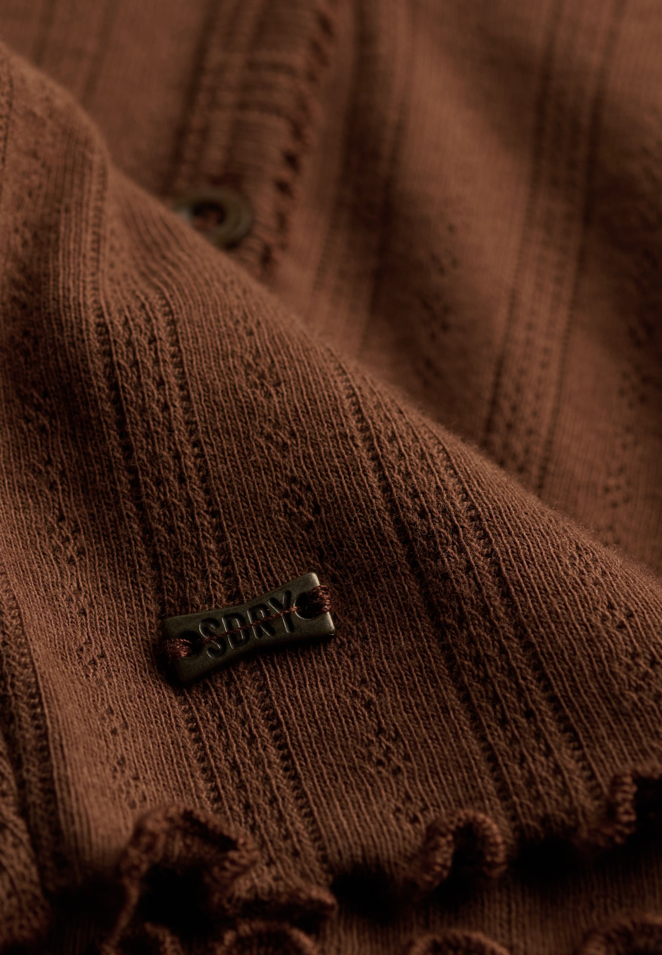 Superdry & Co Knit Cardigan 'Athletic Essential' in Brown