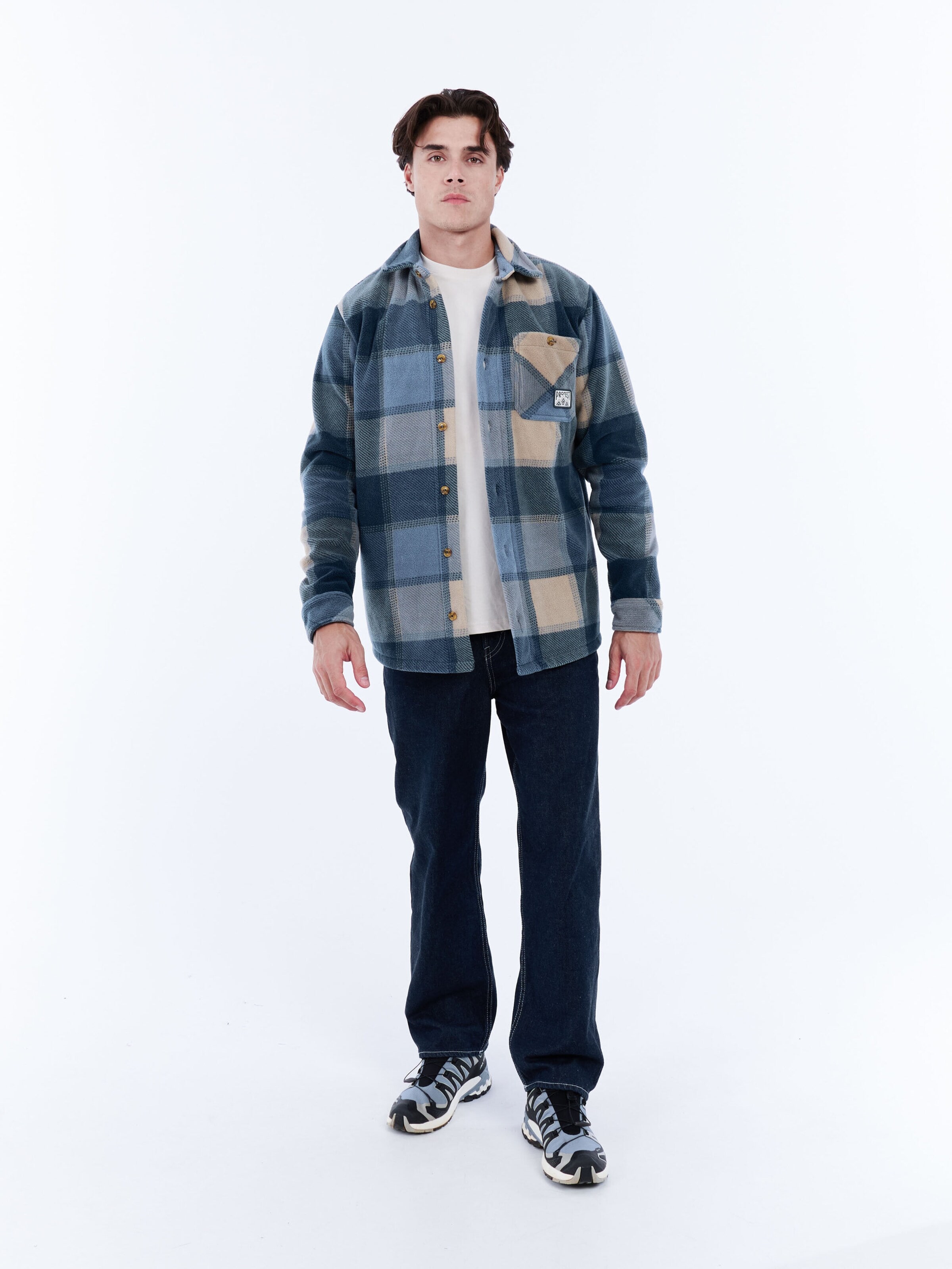 Coupe regular Chemise 'PRTMitchel' PROTEST en bleu : devant