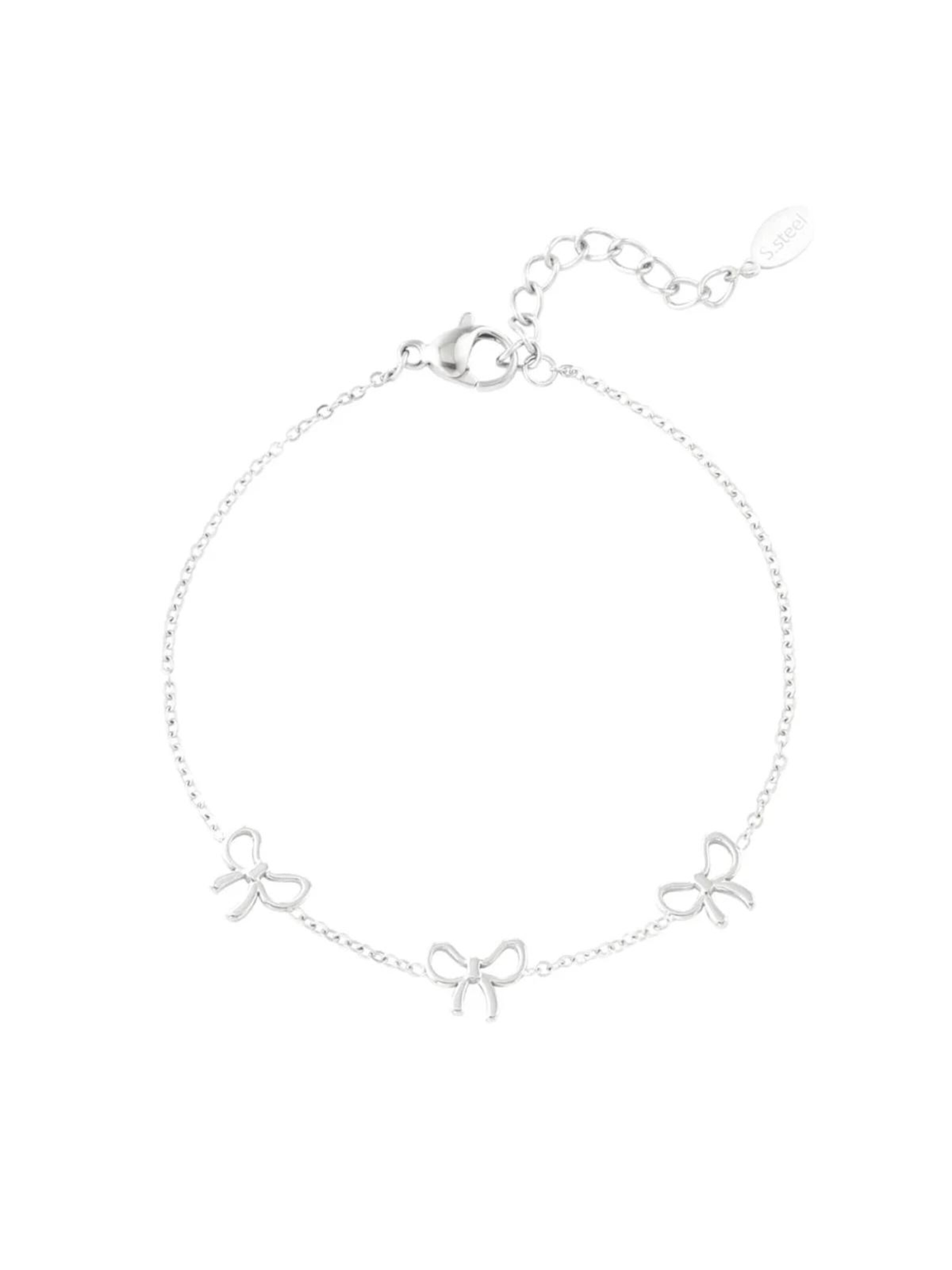 Cala Rose Armband 'CLASSIC BOW' in Zilver: voorkant