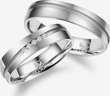 MARRYA Ring 'MARRYA ES-07 Ehering aus Edelstahl – Silberfarben' in Wit: voorkant