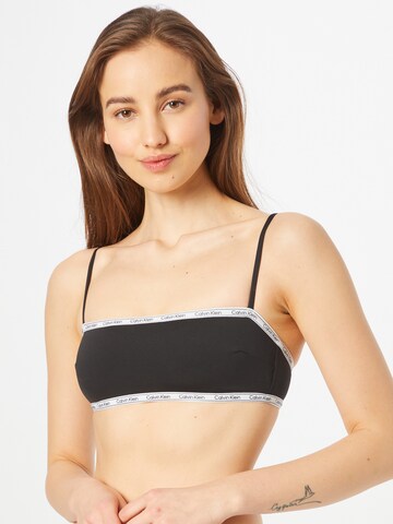 Calvin Klein Swimwear Bandeau Bikini Top in Black: front