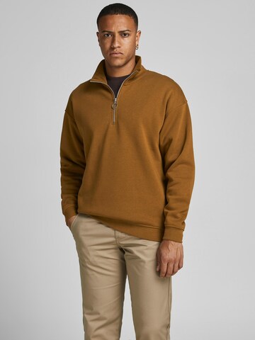 JACK & JONES Sweatshirt 'Brink' in Brown: front