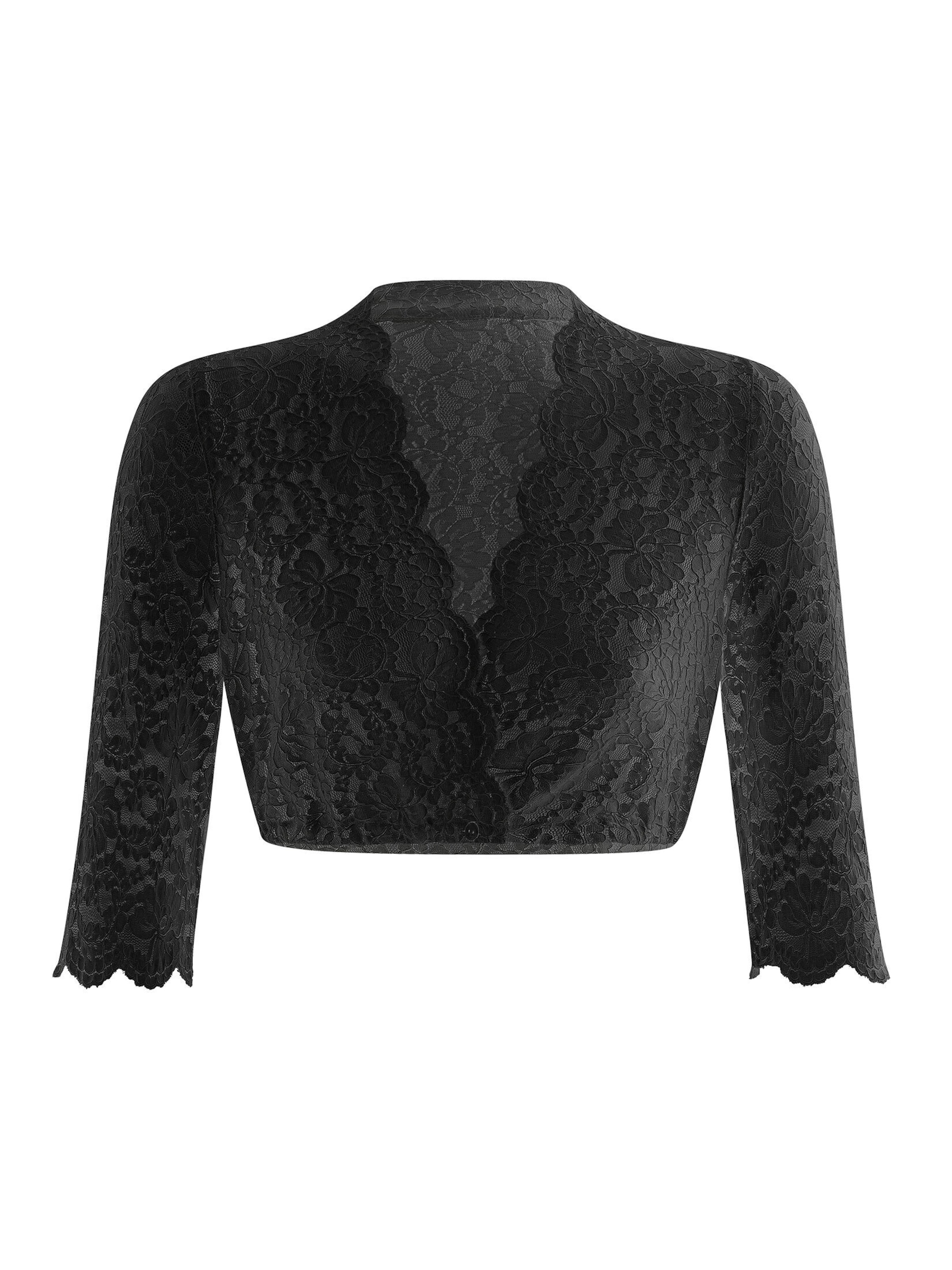 WALDORFF Traditional Blouse 'Sarah' in Black: front