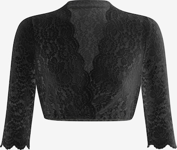 WALDORFF Dirndlbluse 'Sarah' aus hochwertiger Spitze in Schwarz: Vorderseite