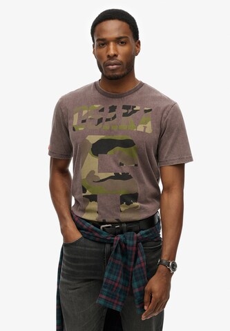 Superdry Shirt 'Osaka' in Bruin: voorkant