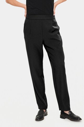 SAINT TROPEZ Tapered Broek 'Celest' in Zwart: voorkant