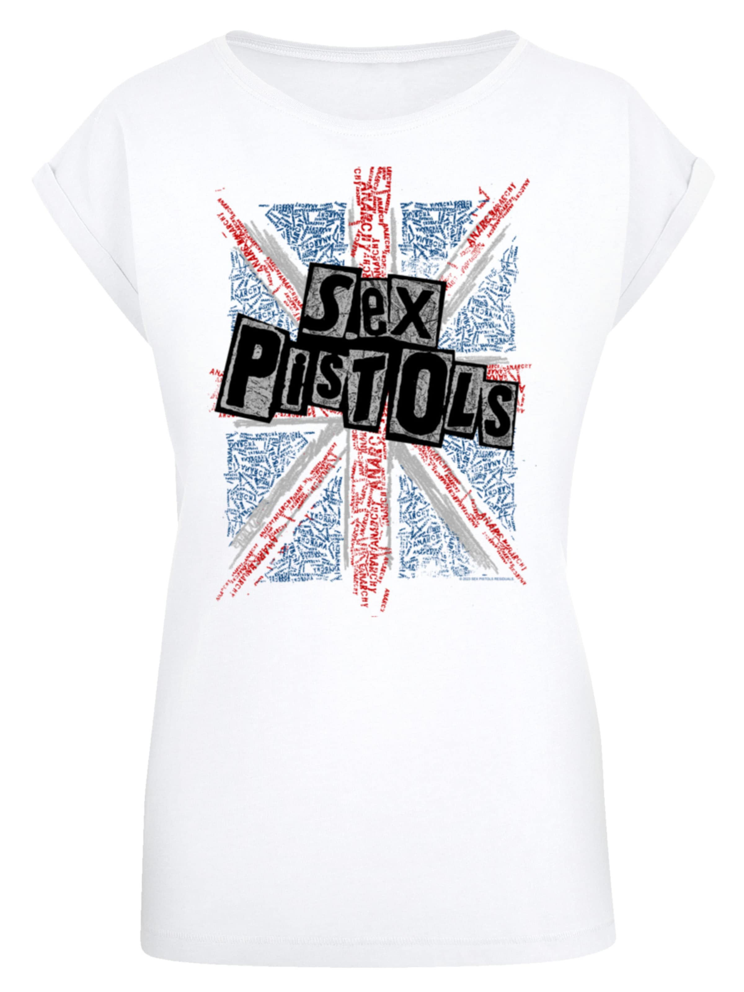 T-shirt 'Sex Pistols Anarchy Flag' F4NT4STIC en blanc : devant