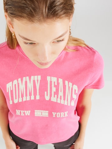 Tommy Jeans Μπλουζάκι 'Varsity' σε ροζ