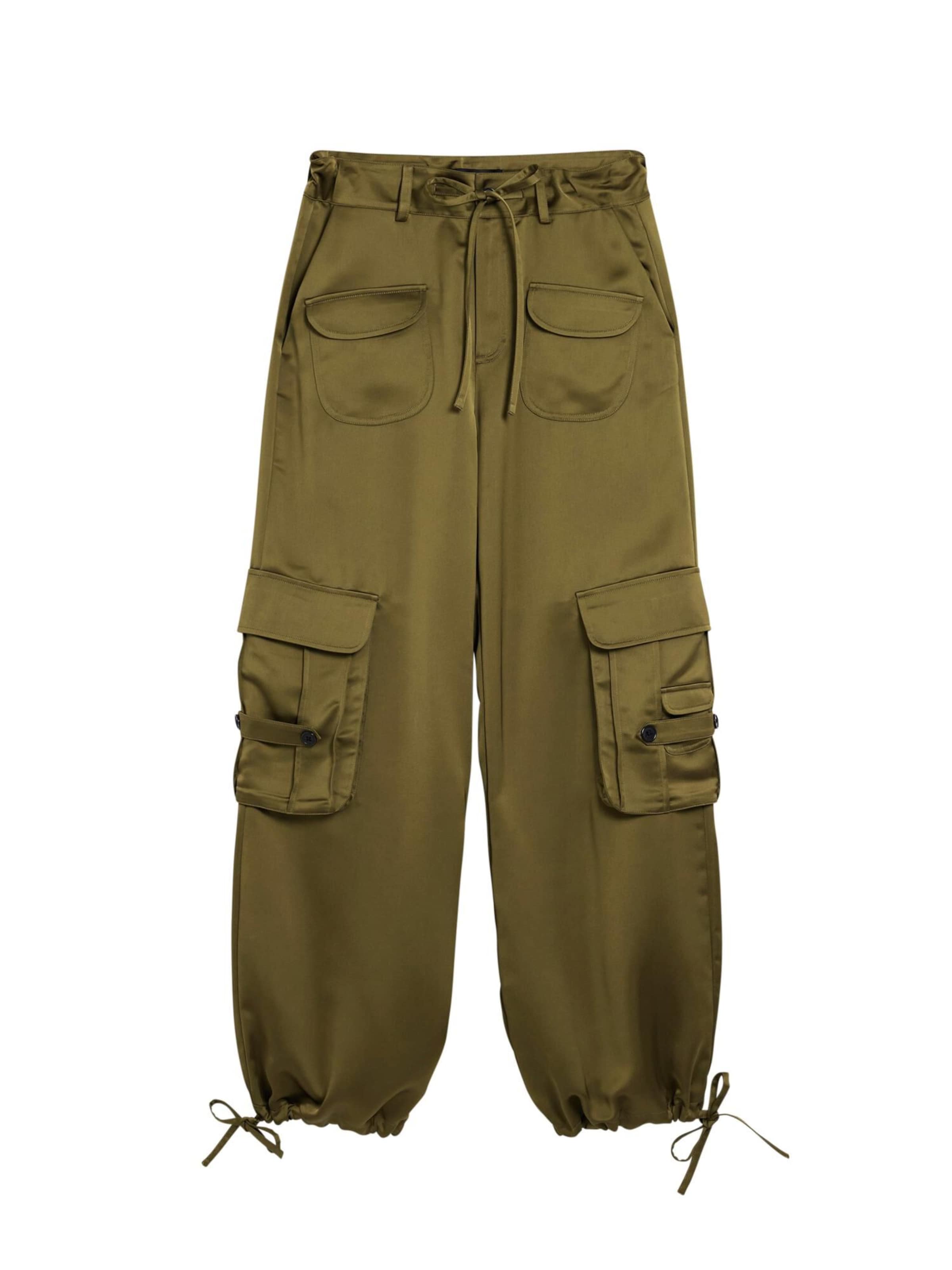 Desigual - Regular Calças cargo em verde: frente