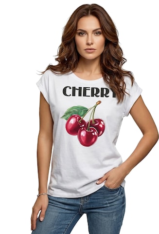 MAKAYA Shirt 'Cherry' in Weiß: Vorderseite