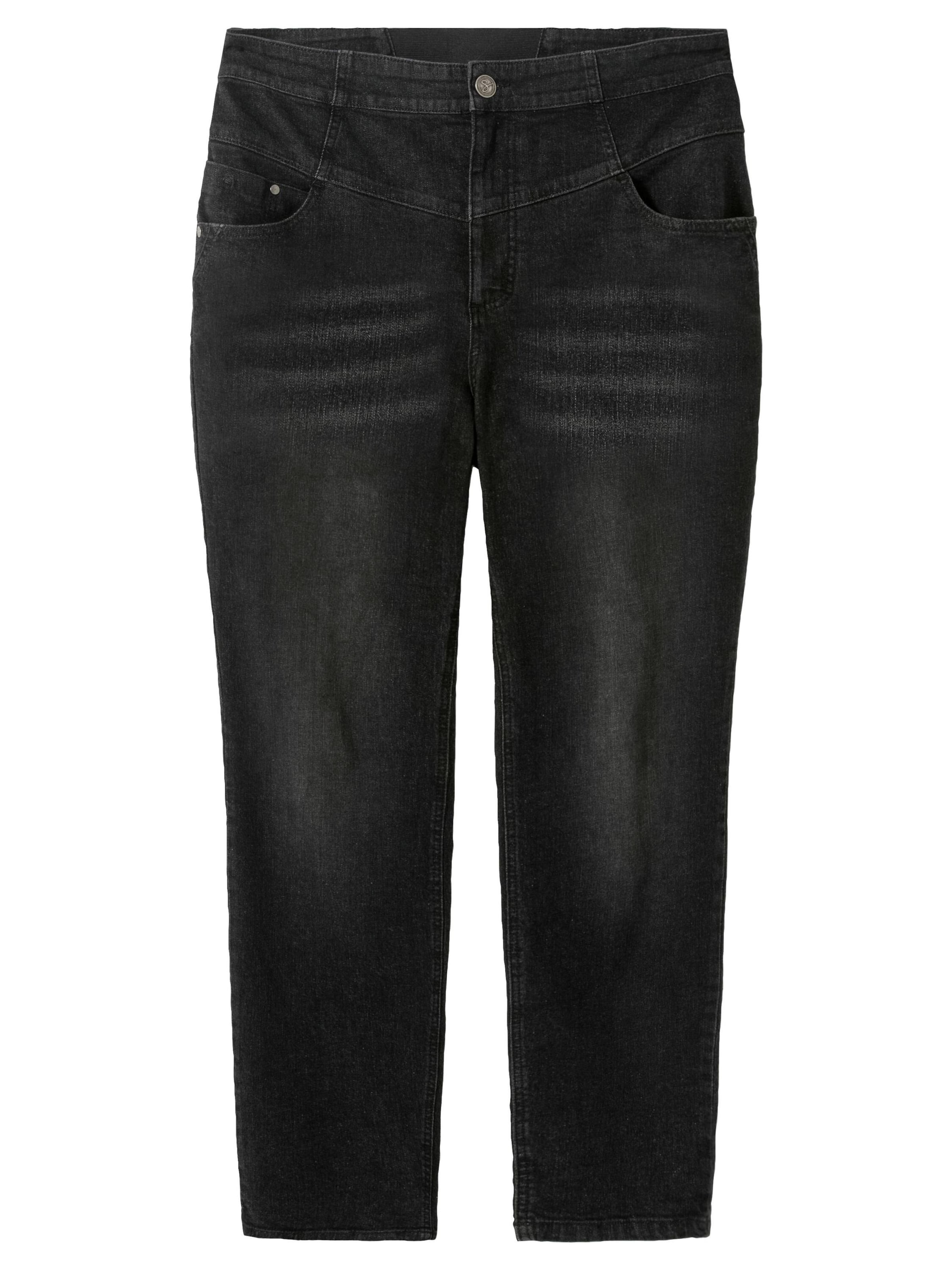 Slimfit Jeans de la SHEEGO pe negru: față