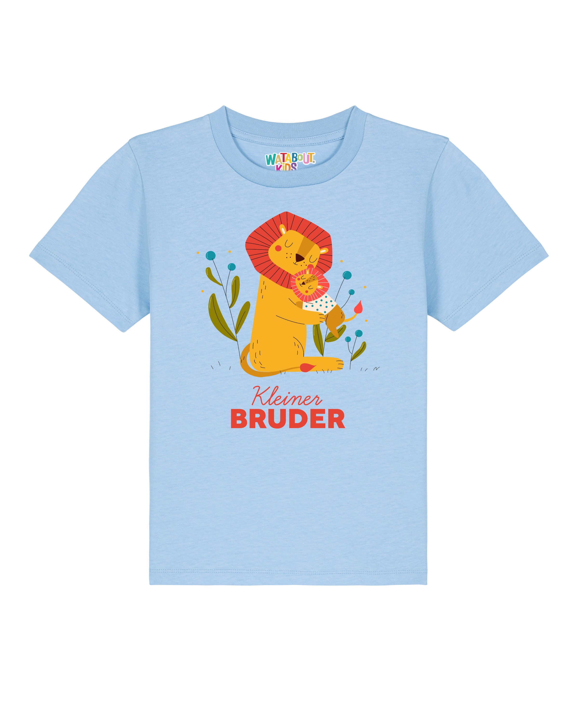 Maglietta 'Löwen Kleiner Bruder' di watabout.kids in blu: frontale