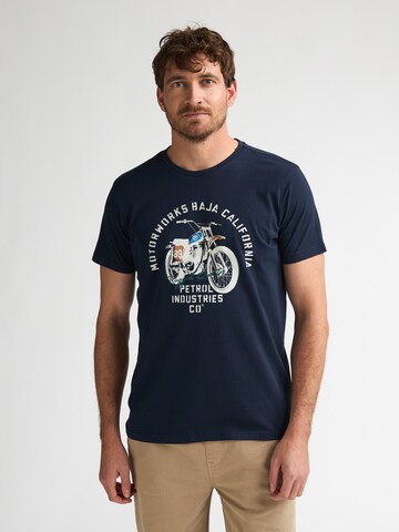 T-Shirt Petrol Industries en bleu : devant