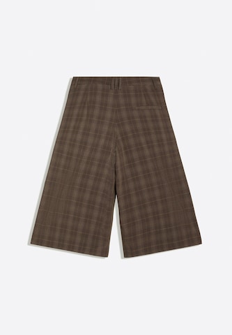 Wide Leg Pantalon à pince Bershka en marron