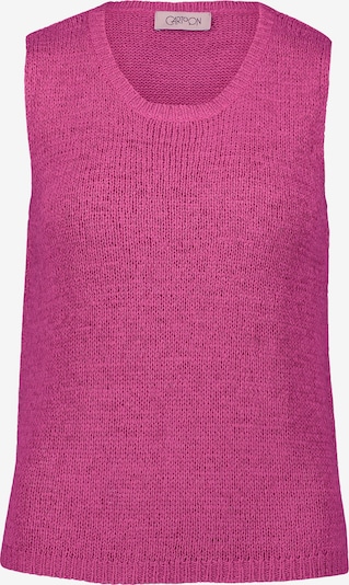 Cartoon Strick-Top mit Rundhalsausschnitt in magenta, Produktansicht