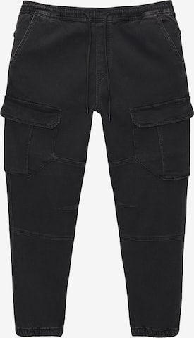 Pull&Bear Tapered Cargo Jeans in Black: front